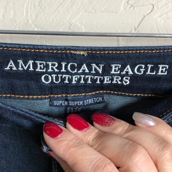 American Eagle Dark Wash Super‎ Stretch Jeggings - Picture 2 of 11